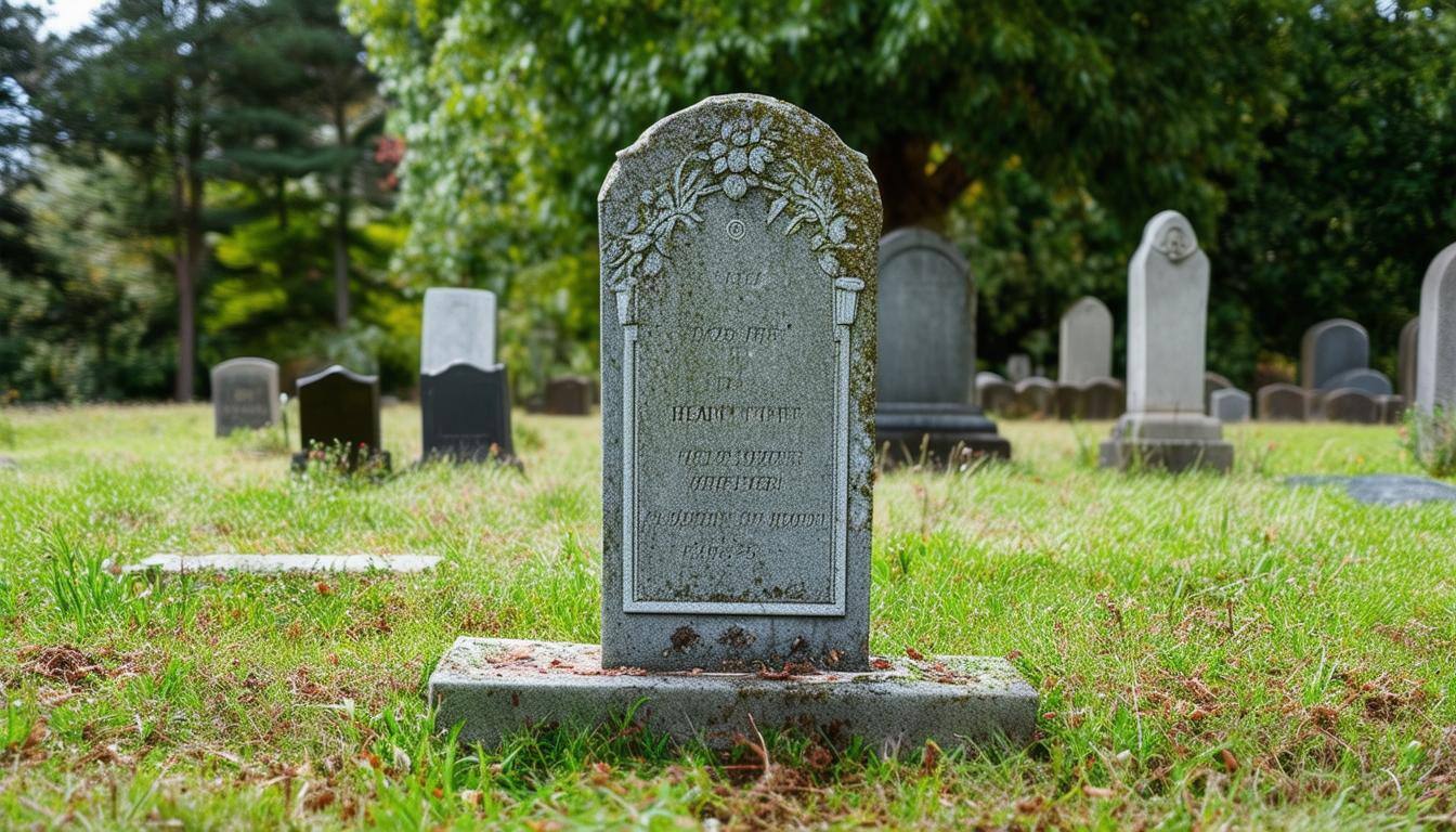 A Headstone in a cemetery